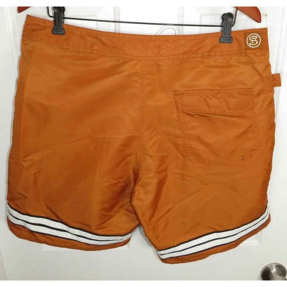 Seager Co. Dos Rayos Swim Trunk Boardshorts Size 34 Burnt Gold 7.5